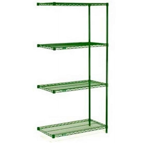 Nexel Green Epoxy Wire Shelving Add-On, 30 x 24 x 63 in.