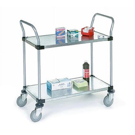Nexel Industries 1836P2SZ 18 x 36 in. 2 Shelf Solid Cart- Galvanized