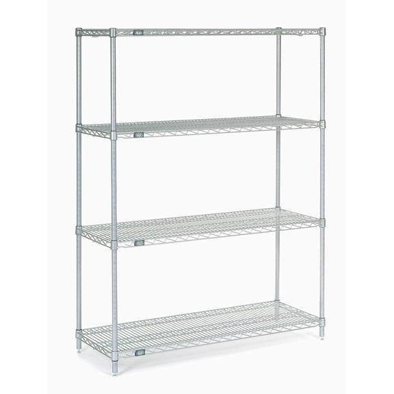 Nexel Industries 18486EP Epoxy 18 x 48 x 63 in. Starter Shelf Unit- Silver