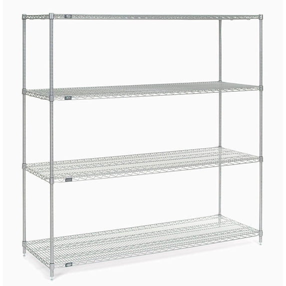 Nexel Wire Shelving, Poly-Z-Brite, 54"W X 18"D X 86"H
