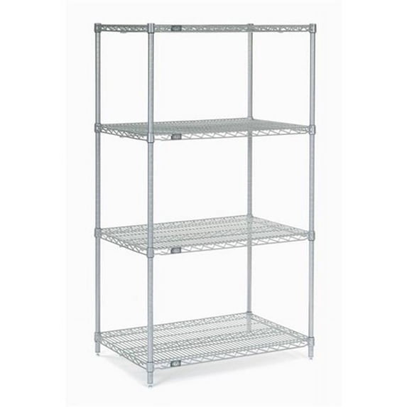 Nexel Industries 21727EP Epoxy 21 x 72 x 74 in. Starter Shelf Unit, Silver