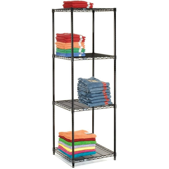 Nexel 4 Shelf Black Epoxy Wire Shelving Unit Starter 30""W x 24""D x 86""H