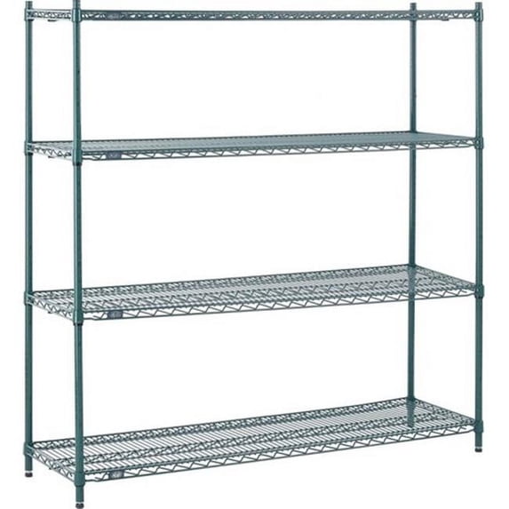 Nexel Industries 24308G 24 x 30 x 86 in. Electroplating Starter Shelf Unit, Poly-Green