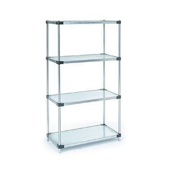 Nexel Industries 24606SZ Solid 4 Shelf Unit- Galvanized - 24 x 60 x 63 in.