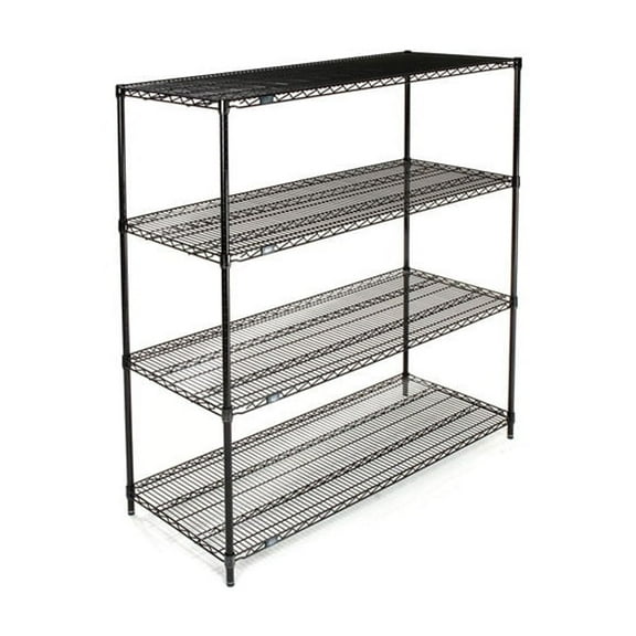 Nexel Industries 24607B Epoxy Starter Shelf Unit- Black - 24 x 60 x 74 in.