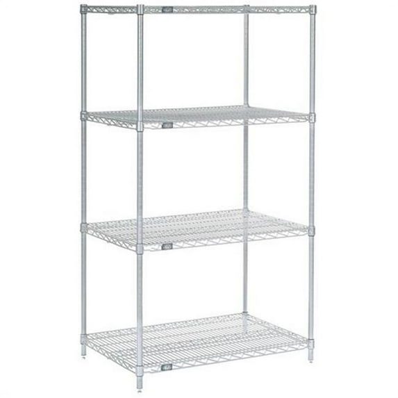 Nexel Industries 24607EP Epoxy Starter Shelf Unit, Silver - 24 x 60 x 74 in.