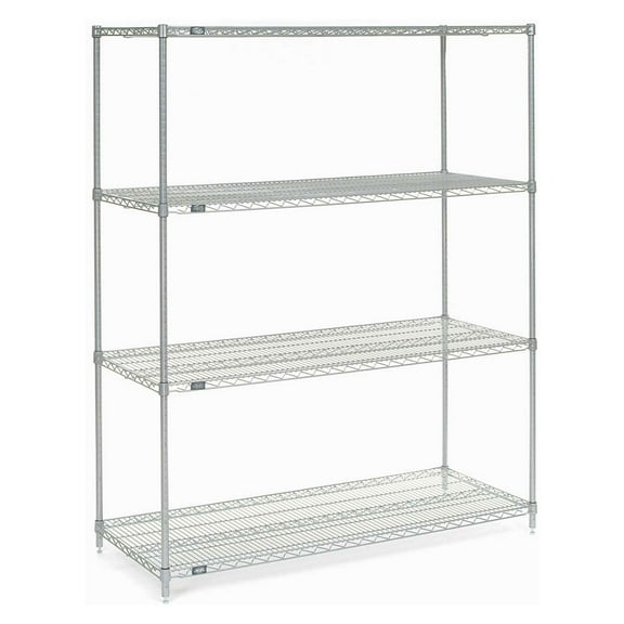 Nexel Industries 24607EP Epoxy Starter Shelf Unit- Silver - 24 x 60 x 74 in.