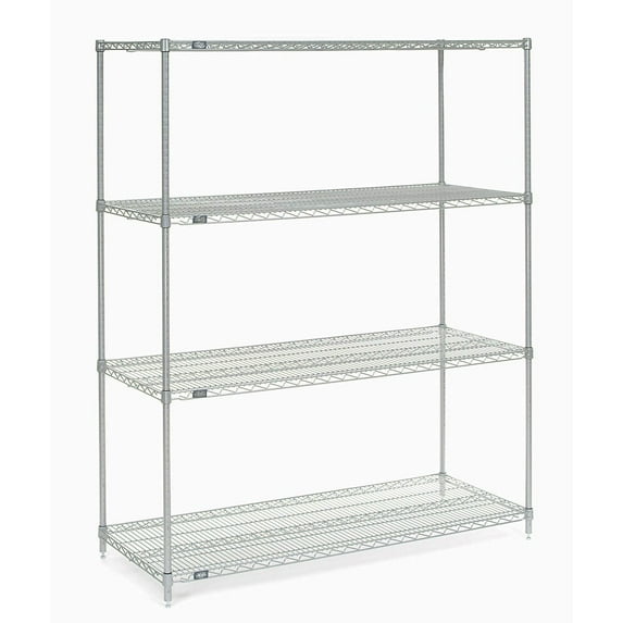 Nexel Wire Shelving, Poly-Z-Brite, 60"W X 24"D X 86"H