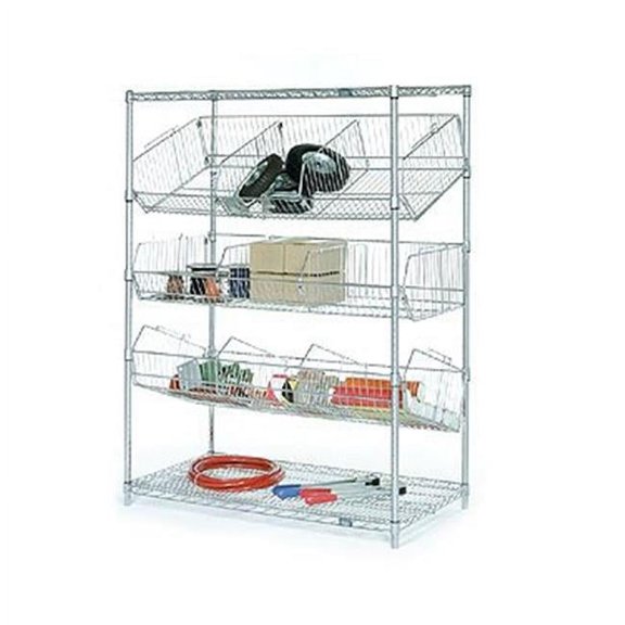 Nexel Industries WBR1836C Chrome Bin Pick Rack - 63 x 36 x 18 in.