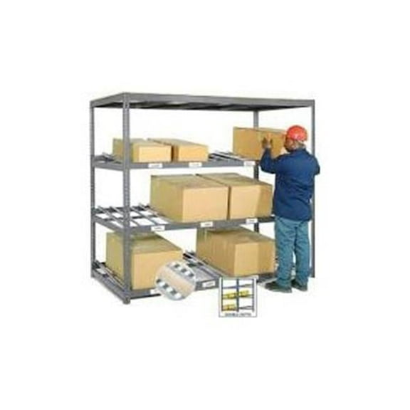 Nexel Industries GFR44 4 Level Carton Gravity Flow Rack, 48 x 96 x 84 in.