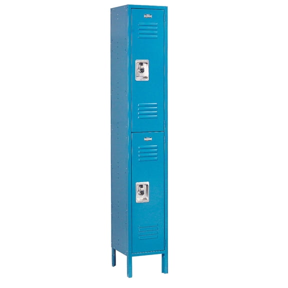 Nexel Industries ID152KDBL Ready to Assemble Double Tier & 2 Door Locker- Blue - 12 x 15 x 36 in.