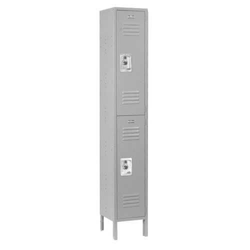 Nexel Industries ID182KDGY Ready to Assemble Double Tier & 2 Door Locker- Gray - 12 x 18 x 36 in.