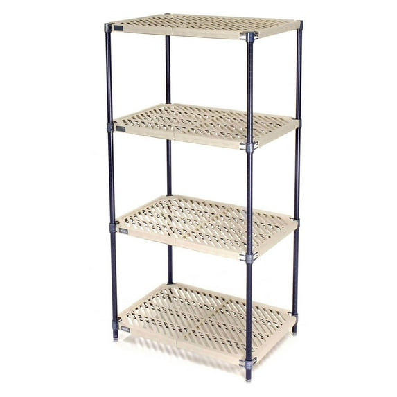 Nexel Vented Plastic Shelving, Nexelon Finish, 30x24x74