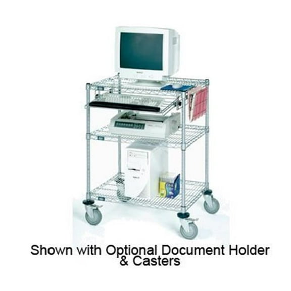 Nexel Industries PS24304C 3 Tier Computer Workstation Unit, Chrome - 24 x 30 x 42 in.