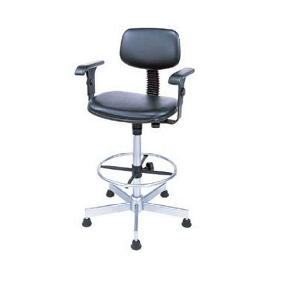 Nexel Industries SCA27BK 25-29 Adjustable Height Swivel Chair with Adjustable T-Arms, Black