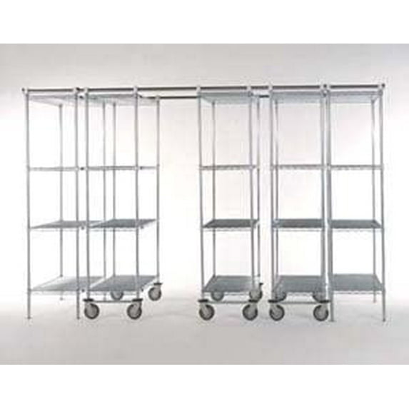 Nexel Industries STM744Z Stainless Steel Space-Trac Shelving System, Poly-Z-Brite - 76 x 24 in.