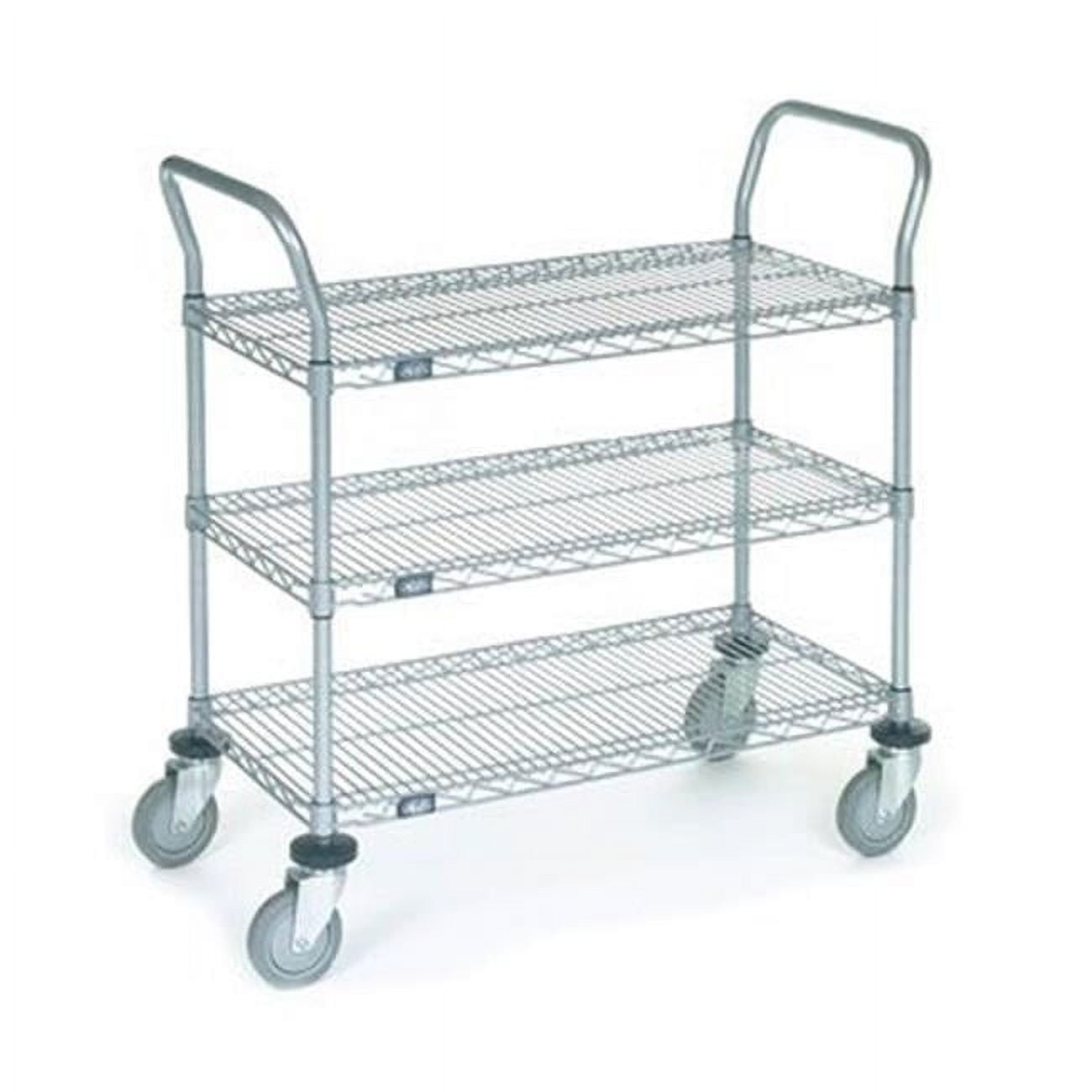 Nexel Industries Shelf Utility Cart Chrome 24 x 36 x 3 in