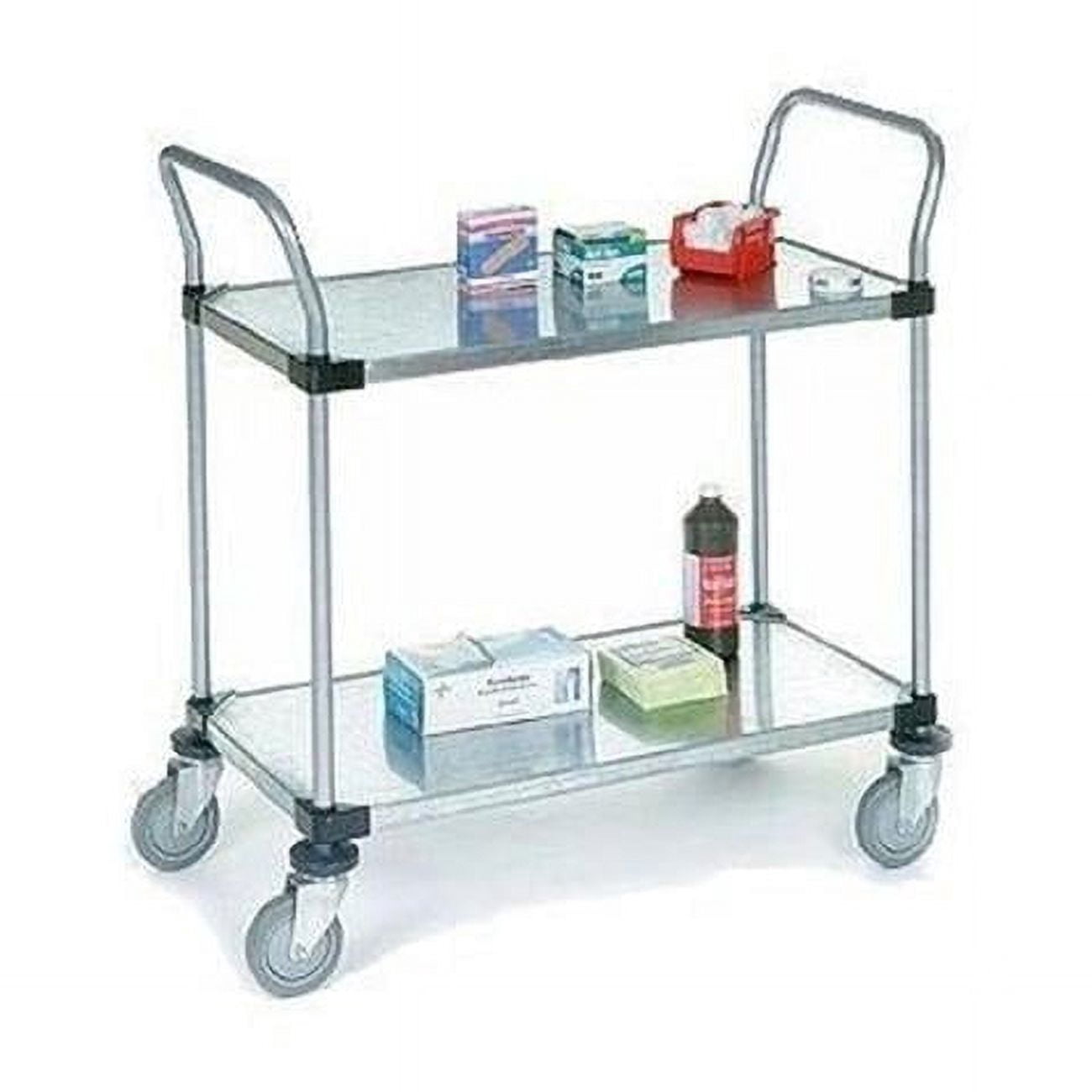 Nexel Industries Stainless Steel 18 x 36 in. 2 Shelf Solid Cart ...