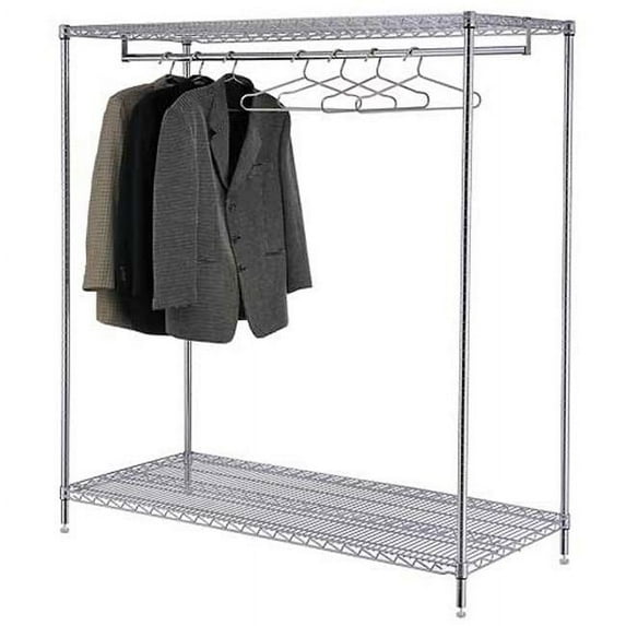 Nexel Industries Two Shelf Garment Floor Rack- Poly-Z-Brite - 24 x 48 x 63 in.