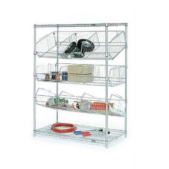 Nexel Industries WBR2436C Chrome Bin Pick Rack - 63 x 36 x 24 in.