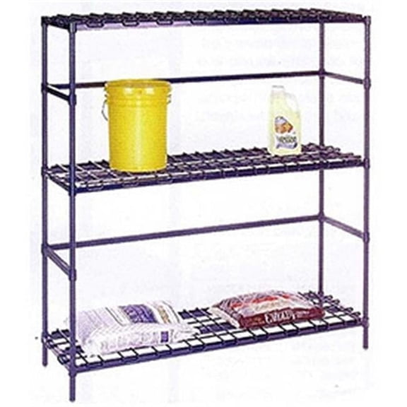 Nexel Nexelon 3-Shelf Container & Keg Rack, 24 x 18 x 63 in. - Blue