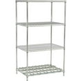 thumbnail image 1 of Nexel Nexelon, 4 Tier, Wire Shelving Unit, 1 Heavy Duty Shelf, 60"W x 18"D x 74"H, 1 of 3