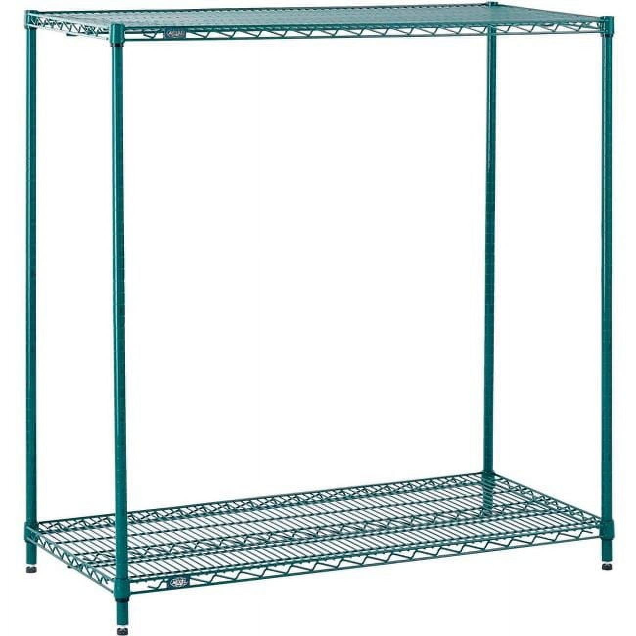 Nexel 2 Shelf Poly-Green Wire Shelving Unit Starter 42