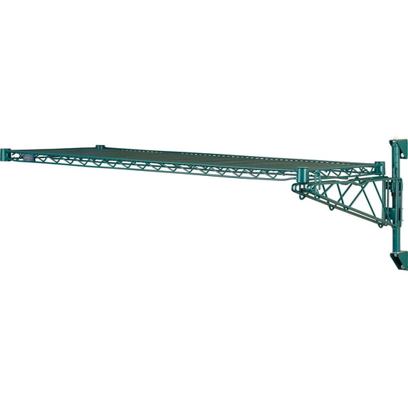 Nexel Poly-Green Wall Mount Wire Shelving, 36"W x 24"D x 14"H 1-Shelf Add-On