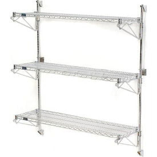 Nexel PolyGreen Wall Mount Wire Shelving 42"W x 14"D x 54"H 3Shelf