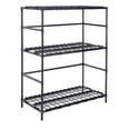 thumbnail image 1 of Nexel Poly-Z Brite 3-Shelf Container & Keg Rack with 2-Solid Shelves, 36 x 18 x 54 in., Clear, 1 of 1
