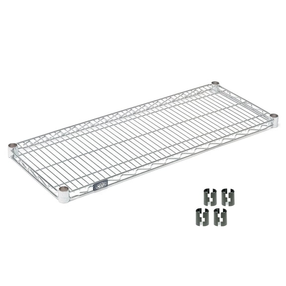 Nexel Poly-Z-Brite Wire Shelf w/Clips, 30"W x 14"D
