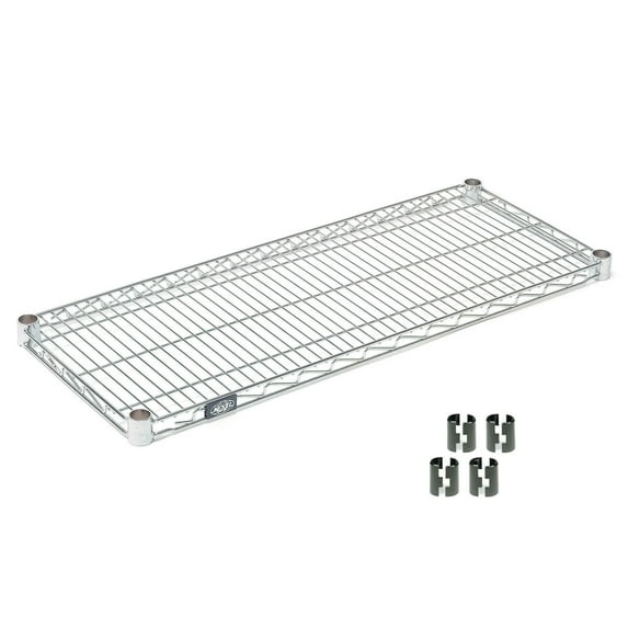 Nexel Poly-Z-Brite Wire Shelf w/Clips, 36"W x 21"D