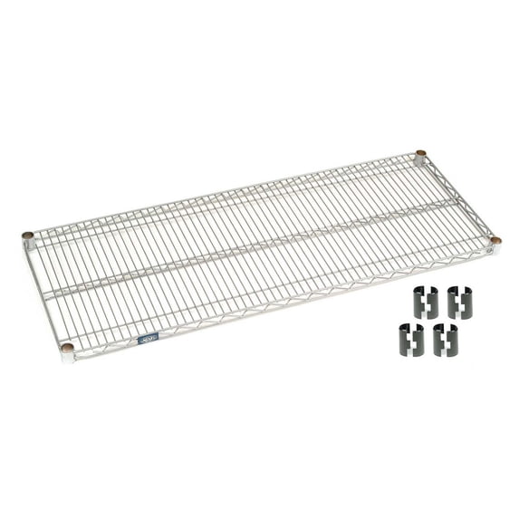 Nexel Poly-Z-Brite Wire Shelf w/Clips, 54"W x 24"D