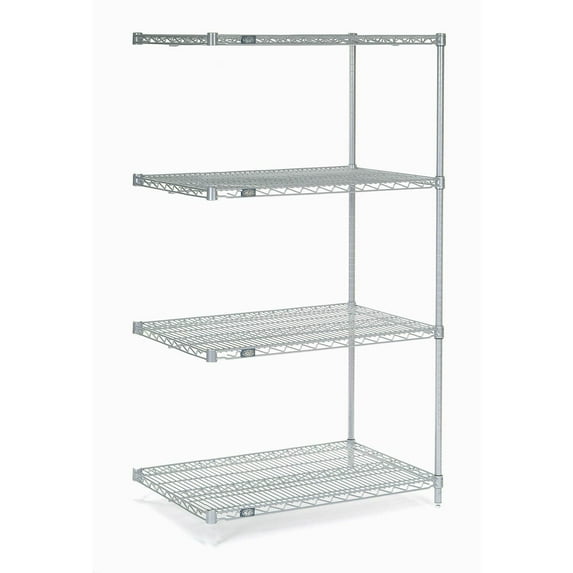 Nexel Wire Shelving Add-On, Poly-Z-Brite, 54"W x 21"D x 63"H