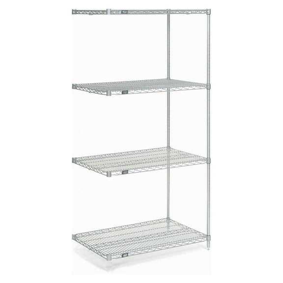 Nexel Wire Shelving Add-On, Poly-Z-Brite, 30"W X 18"D X 74"H