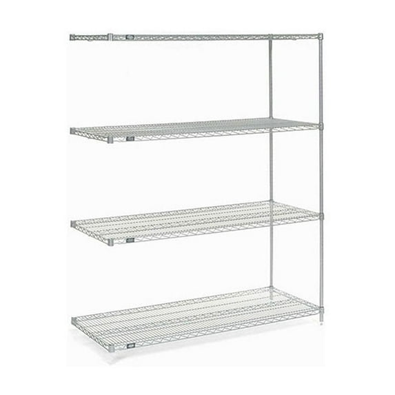 Nexel Wire Shelving Add-On, Poly-Z-Brite, 54"W X 24"D X 86"H