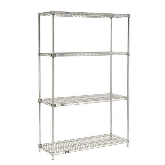Nexel Quick Adjust Wire Shelving, Chrome, 48x14x54