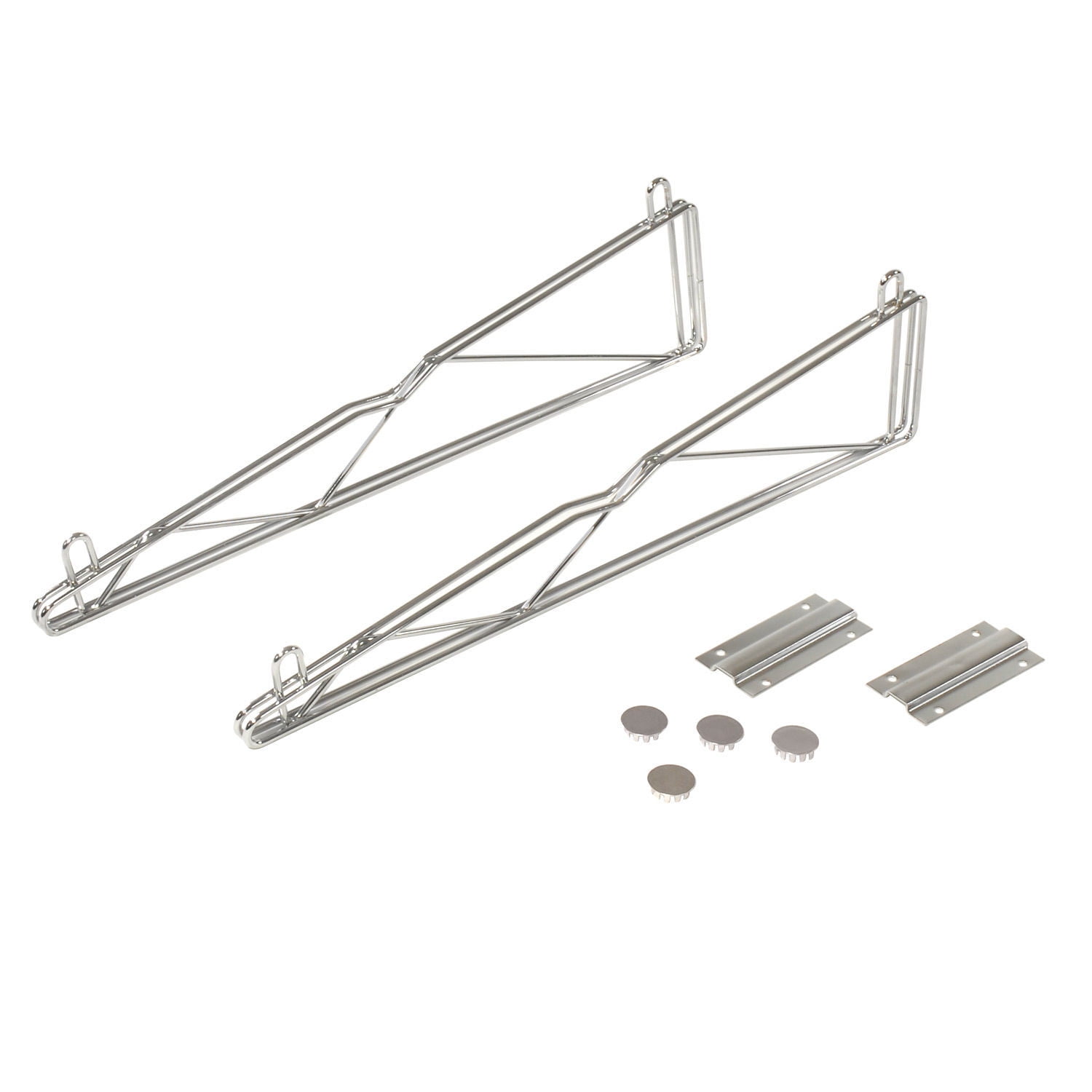 Nexel Silver Epoxy Fixed Single Shelf Wall Mount Bracket 14""D