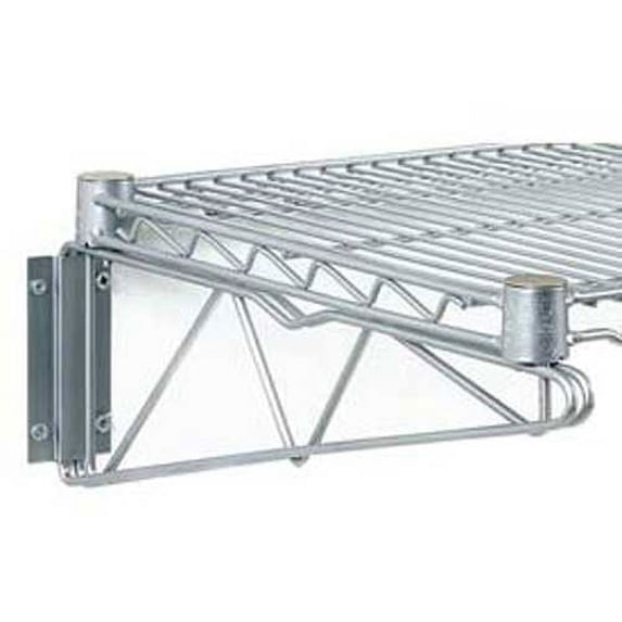 Nexel Silver Epoxy Fixed Single Shelf Wall Mount Bracket 18""D
