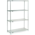 thumbnail image 1 of Nexel Stainless Steel, 5 Tier, Wire Shelving Starter Unit, 42"W x 21"D x 74"H, 1 of 4