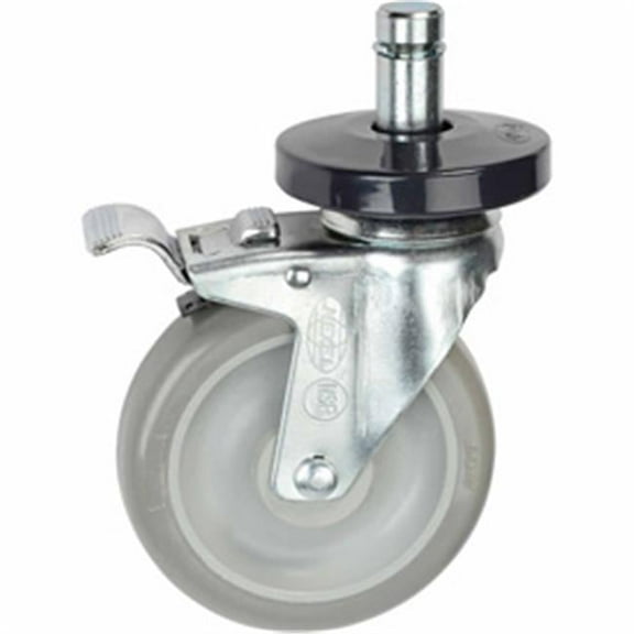 Nexel Stainless Steel Stem Casters with 5 in. Polyurethane - Brakes - 1200 lbs - Set of 4