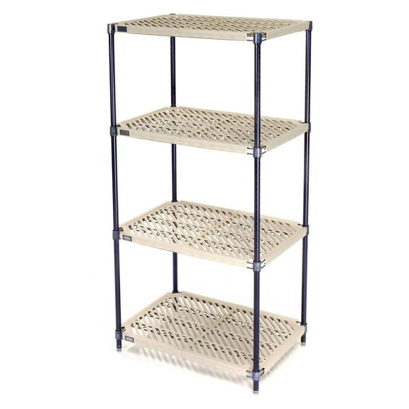 Nexel Vented Plastic Shelving, Nexelon Finish, 60x24x63
