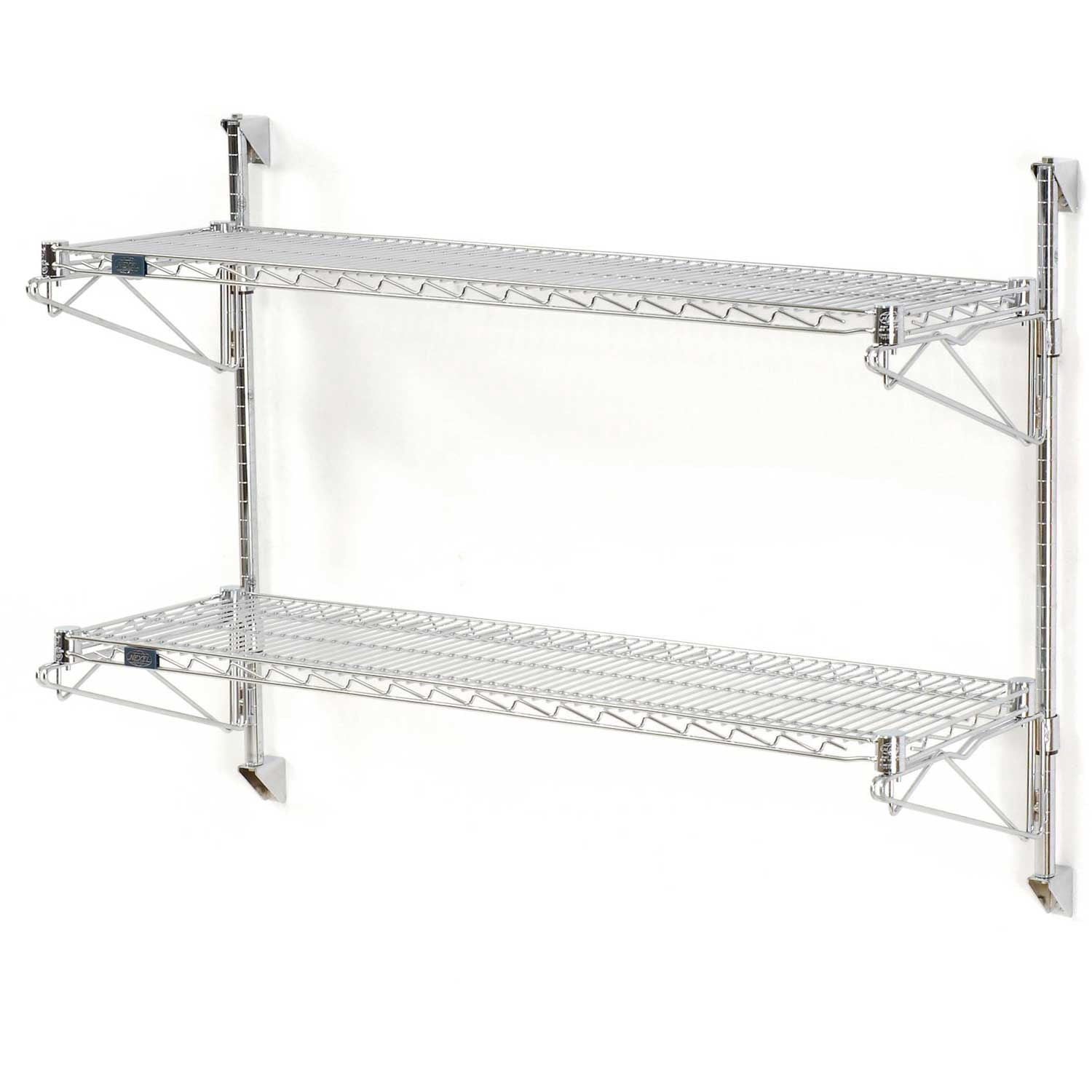 Nexel Poly-Green Adjustable Wall Mount Wire Shelving 2 Shelf Starter 72