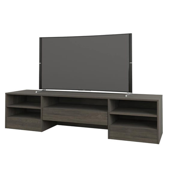 Nexera Rustic 72-Inch TV 1 Drawer TV Stand, Bark Grey