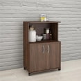 thumbnail image 1 of Nexera 299 Mobile Microwave Cart 2-Door Walnut, 1 of 4
