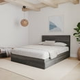 thumbnail image 1 of Nexera Flora 3-Drawer Storage Bed with Headboard, Bark Grey, 1 of 8