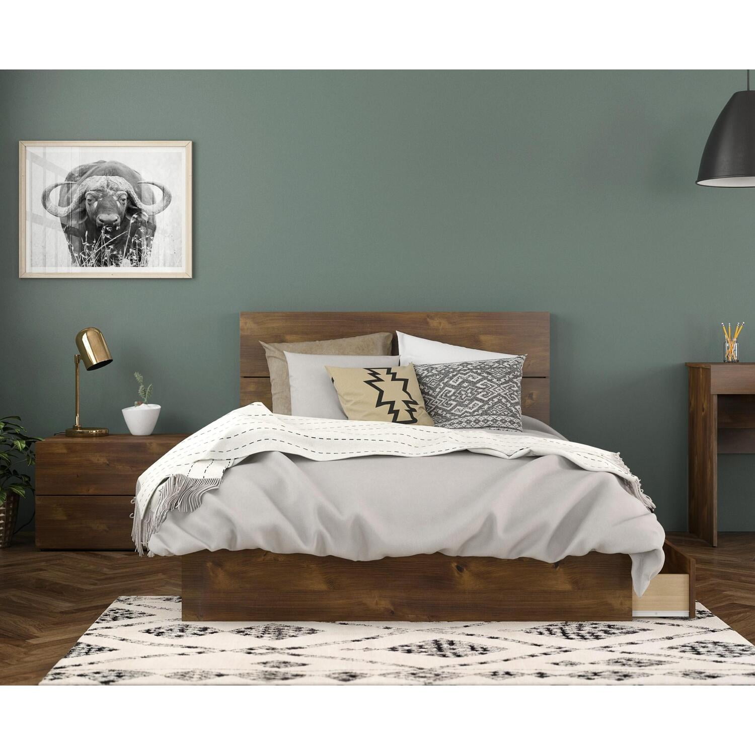 Nexera Rubicon Platform Bed Set, Truffle-Size:Full - Walmart.com