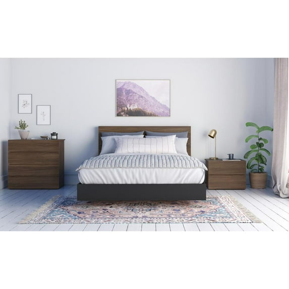 Nexera 4-Piece Bedroom Set With Bed Frame, Headboard, Nightstand & Dresser, Queen