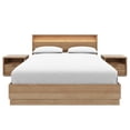 thumbnail image 1 of Nexera 4 Piece Bedroom Set with Slatted Bedframe, Headboard with Integrated Light, 1 of 5