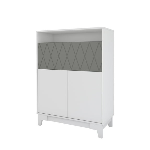 Nexera 402345 Boss Secretary Desk, White and Greige